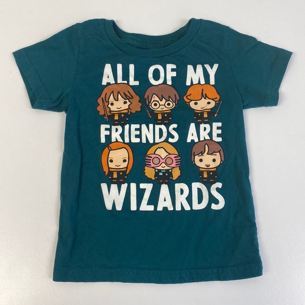 Harry Potter All Of My Friends Are Wizards Toddler Graphic T shirt Size 2T TEAL